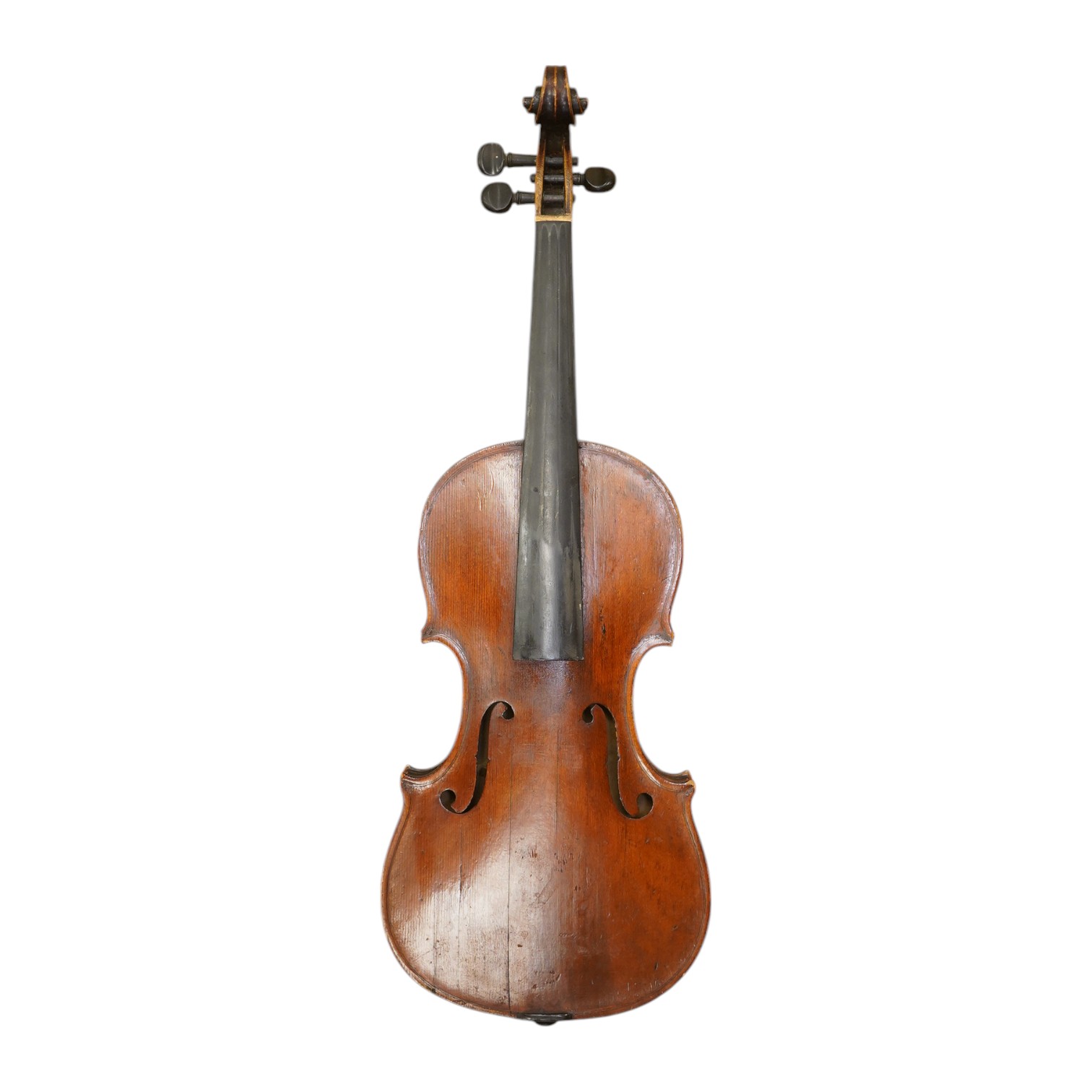 A late 19th century German violin, back measures 36cm. Condition - poor to fair